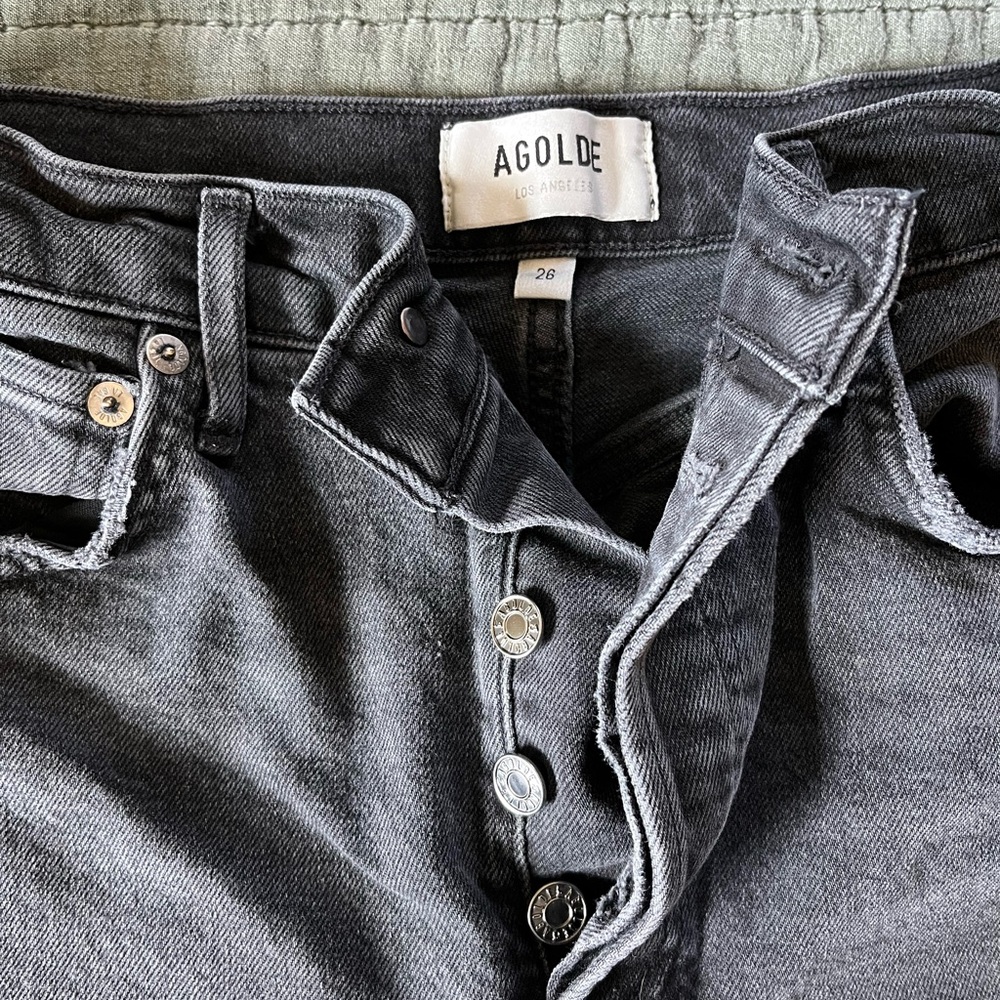 AGOLDE Riley crop Gray Denim Jeans, size 26